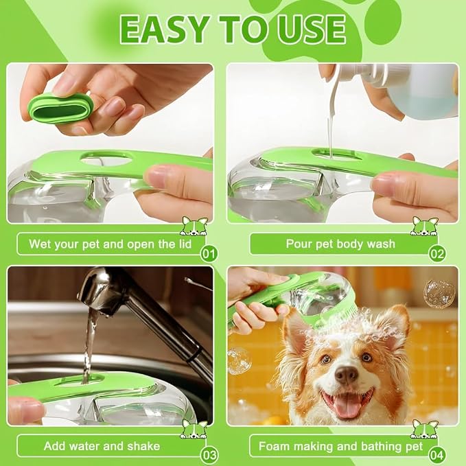 6Pcs Dog Bath Brush Set with Soap Dispenser - Image 4