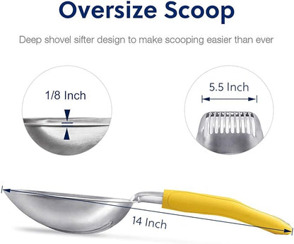 WePet Cat Litter Scoop, Aluminum Alloy Sifter, Kitty Metal Scooper, Deep Shovel - Image 3