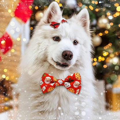 Christmas Dog Collar with Bow Tie Set, Adjustable Puppy Collar - Image 8