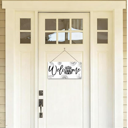 Welcome Sign for Front Door, Welcome Decor Wooden Hanging Sign, Highland Cow - Image 4
