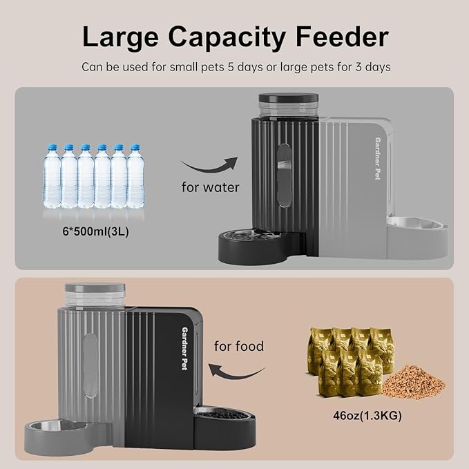 Gardner Pet Automatic Gravity Cat Food Feeder and Water Dispenser Stainless - Image 3