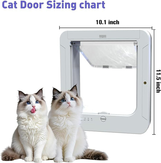 Smart Cat Door for Interior & Exterior Doors, Outer Frame Size 11.5"x10.1" - Image 2