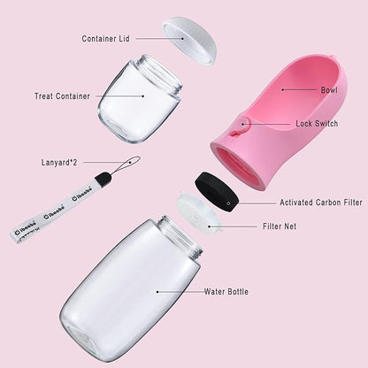 Dog Water Bottle with Food Container, Travel Puppy Water Bowl, Portable Pet - Image 2