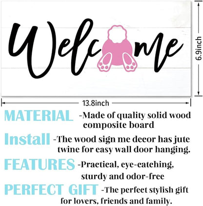 Welcome Sign for Front Door, Welcome Decor Wooden Hanging Sign for Wall Decor - Image 2