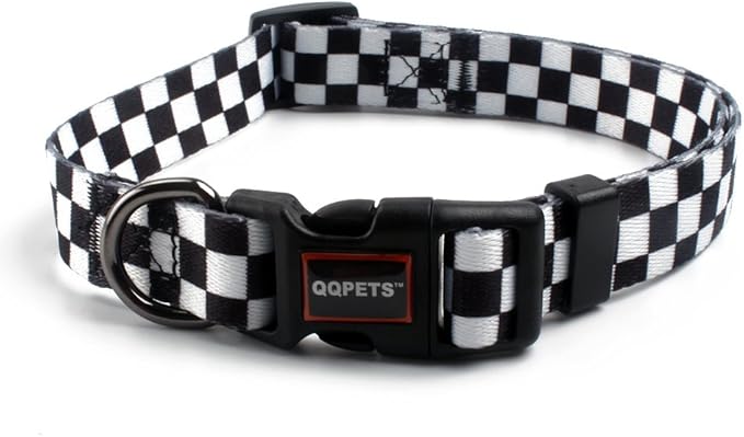 QQPETS Adjustable Soft Dog Collar: Print Flower Pink Multicolor Cute Patterns by QQPETS