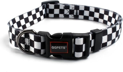 QQPETS Adjustable Soft Dog Collar: Print Flower Pink Multicolor Cute Patterns by QQPETS
