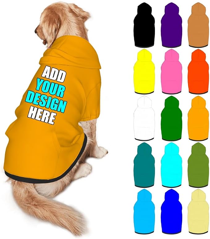 Customized Dog Hoodie with Name Logo Personalized Text Soft & Warm by Mynvzrk