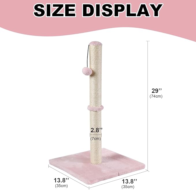 Dimaka Tall Cat Scratching Post, Claw Scratcher - Image 2