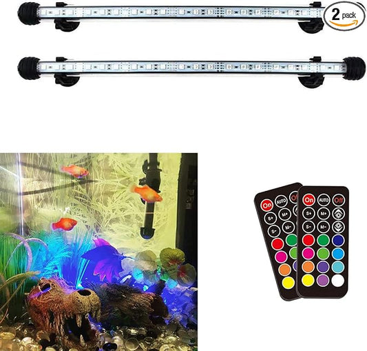 LED Aquarium Light, 2 Pack 15 inches Fish Tank Light RGB Color Underwater Light by COVOART