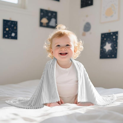 Soft Fleece Baby Blanket Ultra Cozy Grey Baby Blankets - Image 8