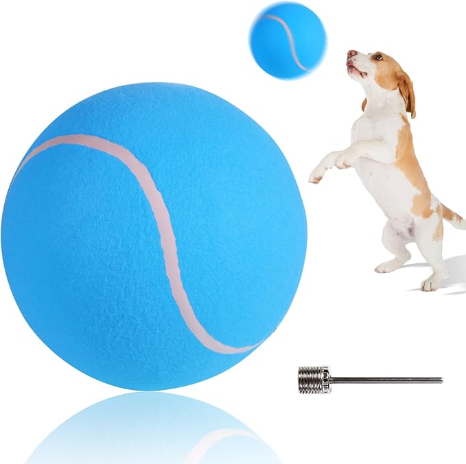 susu & wuwu Giant Tennis Ball for Dogs Yellow Big Tennis Ball for Dog Birthday by susuwuwu