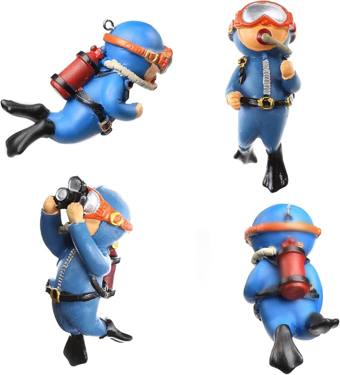 2-Pack Cute Little Diver Aquarium Decorations - Image 4