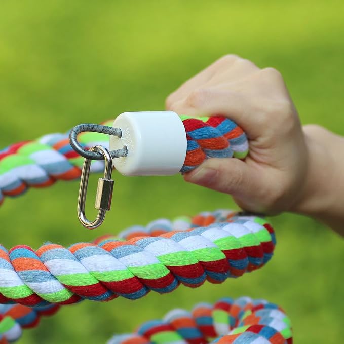 Rope Bungee Perch Bird, 83inch Kintor Pure Natural Colorful Bead Cage Chewing - Image 7