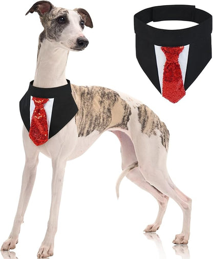 FUAMEY Dog Tie Bandanas, Formal Dogs Wedding Tuxedo Attire Puppy Collar by FUAMEY