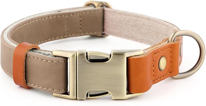 Plutus Pet Genuine Leather & Hemp Dog Collar – Adjustable Heavy Duty Pet Collar by PLUTUSPET