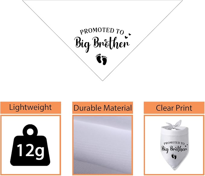 Promoted to Big Brother Pregnancy Announcement Dog Bandana Baby Announcement - Image 3