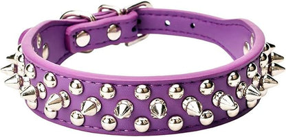 Spiked Dog Collar Soft Pu Leather Mushrooms Rivet Spike Studded Puppy by Unknown