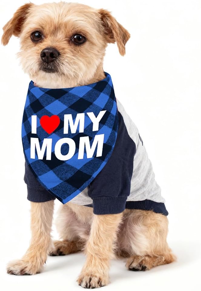 GreenJoy Cute Plaid Dog Bandana – Washable Pet Triangle Scarf - Image 2