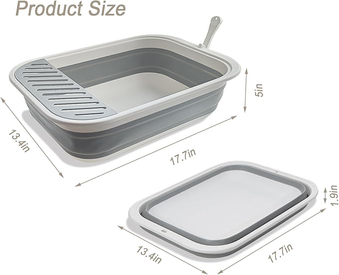 Collapsible Small Cat Litter Box, Kitten Open Potty Pan - Image 2
