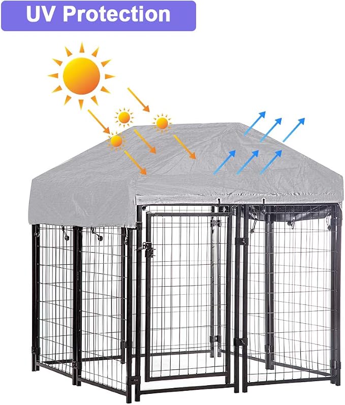 Welded Wire Dog Kennel Heavy Duty Playpen Included a Roof & Water-Resistant - Image 5