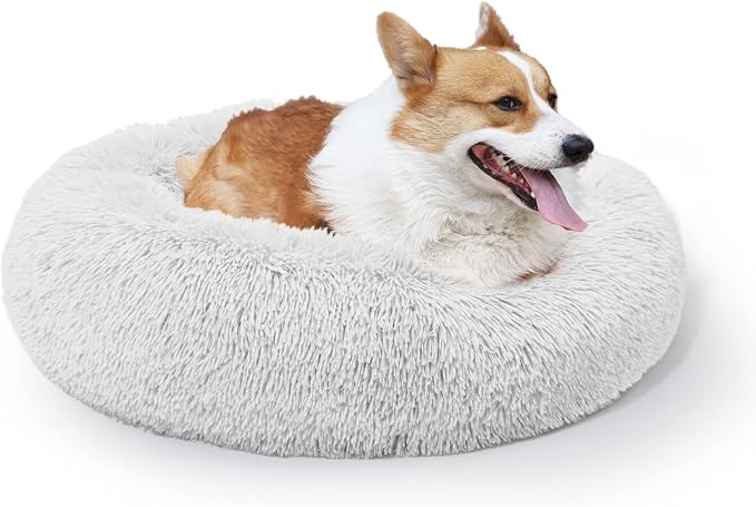 Calming Dog Bed for Medium Dogs Washable Donut 30 inches Anti-Slip Pet Bed by nononfish