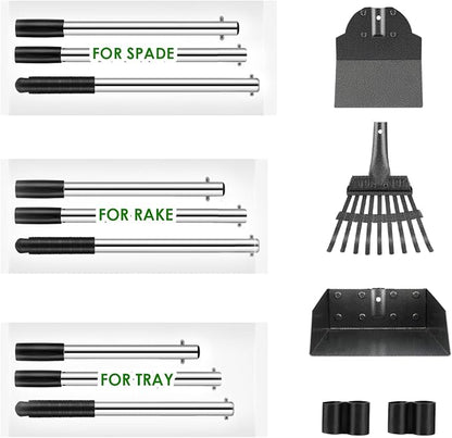 Pooper Scooper, Long Handle Dog Pooper Scooper, Heavy Duty Stainless Steel Rake - Image 6
