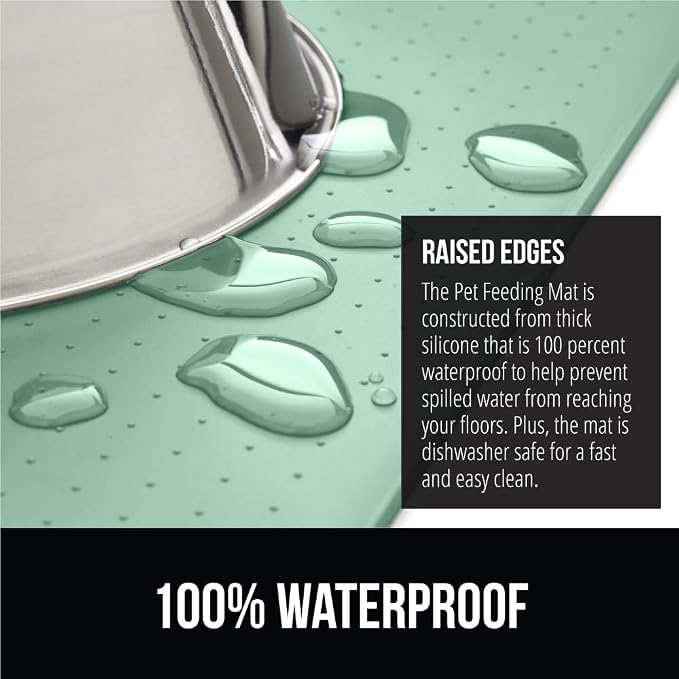 GORILLA GRIP 100% Waterproof Raised Edge BPA Free Silicone Pet Feeding Mat - Image 3