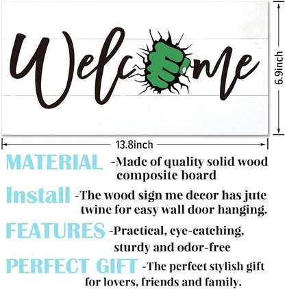 Welcome Sign for Front Door, Welcome Decor Wooden Hanging Sign for Wall Decor - Image 2