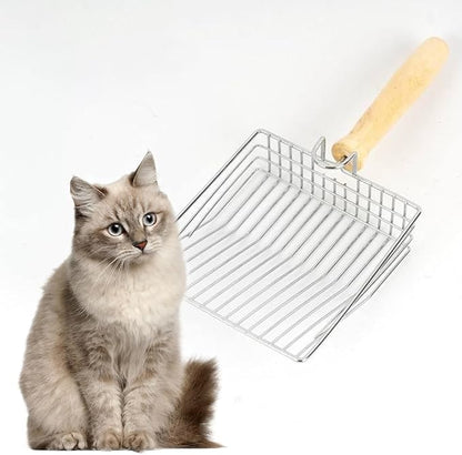 Cat Litter Scoop, Metal Mesh Kitty Litter Scoop, Deep Shovel, Long Handle - Image 7