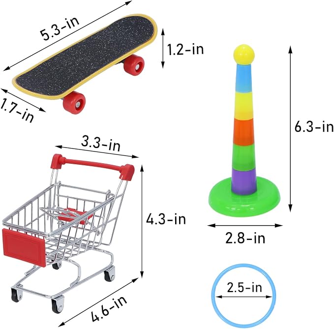 Wontee Bird Toys Mini Shopping Cart Skateboard Ring Toy - Image 7
