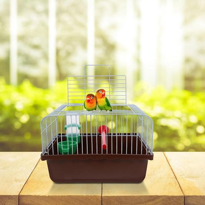 Portable Bird Cage with Perch Food Box and Water Dispenser Spacious Travel - Image 3