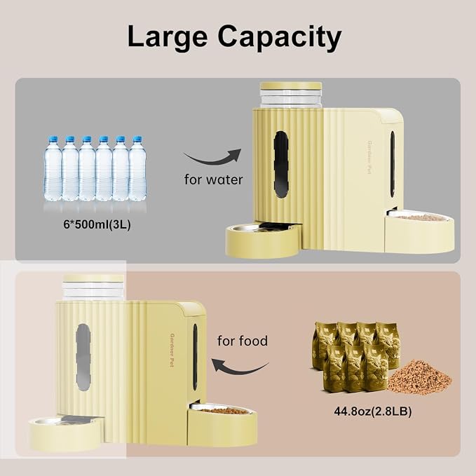 Gardner Pet Gravity Automatic 2-in-1 Pet Feeder, 0.8 Gallons*2 Cat Feeder and - Image 3