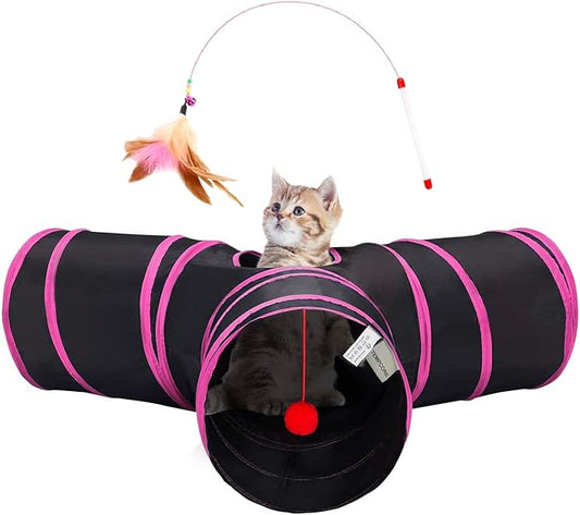 Tempcore Pet Tube Toys 3 Way Collapsible, Cat Tunnels by Tempcore