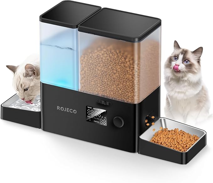 Rojeco 36Cups/8.5L Pet Automatic Cat Feeder and Gravity Water Dispenser by ROJECO