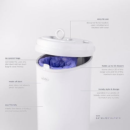 Ubbi Steel Diaper Pail, Odor Locking, No Special Bag Required, Award-Winning - Image 4