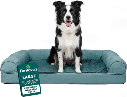 FurHaven Orthopedic Dog Bed for Large Dogs, Sofa Contour Mattress by FurHaven