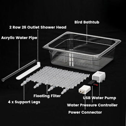 Parrot Bathtub, USB Electric Large Bird Bathtub Shower - Image 7