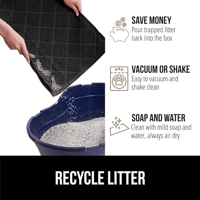 GORILLA GRIP Cat Litter Box Mat, Water Resistant, US Designed Kitty Litter - Image 5