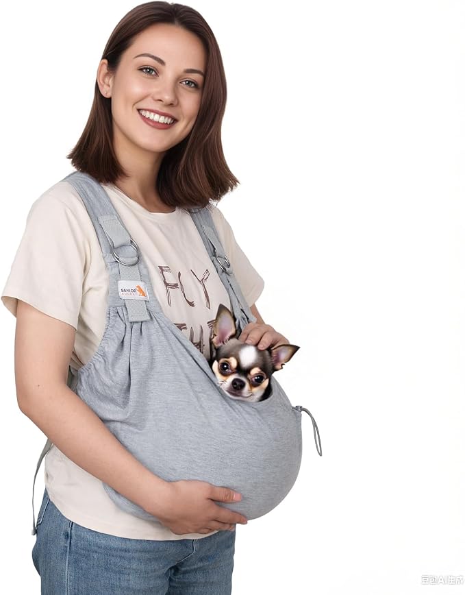 Dog Sling Carriers for Small Dogs, Carrier Sling for Cats and Pupp, Carrying by SENIORBUDDAY