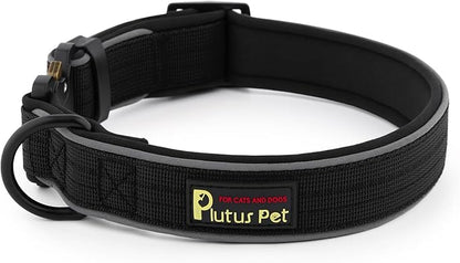 Plutus Pet Tactical Dog Collar, Reflective, Adjustable Heavy Duty Dog Collar by PLUTUSPET