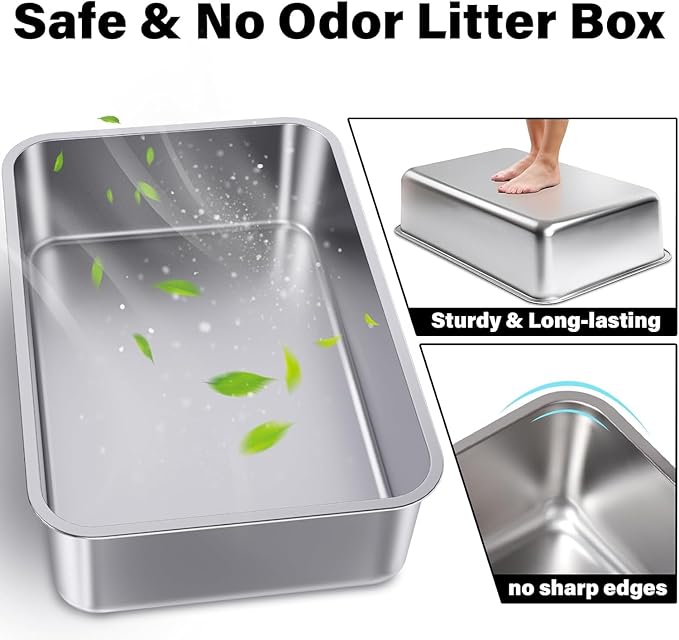 Stainless Steel Litter Box, Metal Litter Box, Cat Litter Box - Image 2