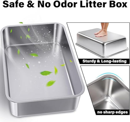 Stainless Steel Litter Box, Metal Litter Box, Cat Litter Box - Image 2