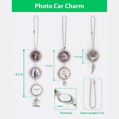 Custom Pet Photo Car Charm, Personalized Pet Memorial Rearview Charm, Paw - Image 6