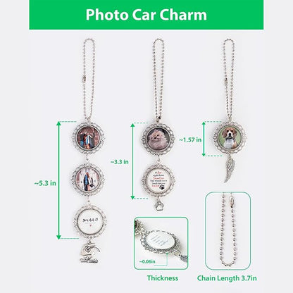 Custom Pet Photo Car Charm, Personalized Pet Memorial Rearview Charm, Paw - Image 6