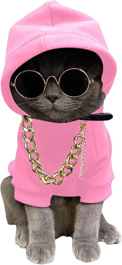 QWINEE 3Pcs Dog Hoodie Cat Apparel Dog Custume Set by QWINEE