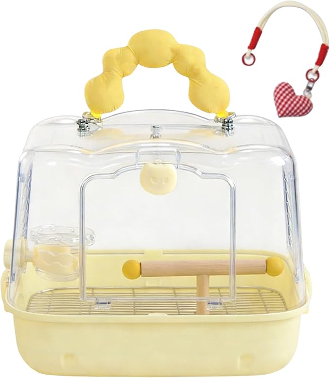 Bird Travel Cage – 12.32x9.06x9.17 inch Transparent Parrot Carry Bag | Bird by Unknown