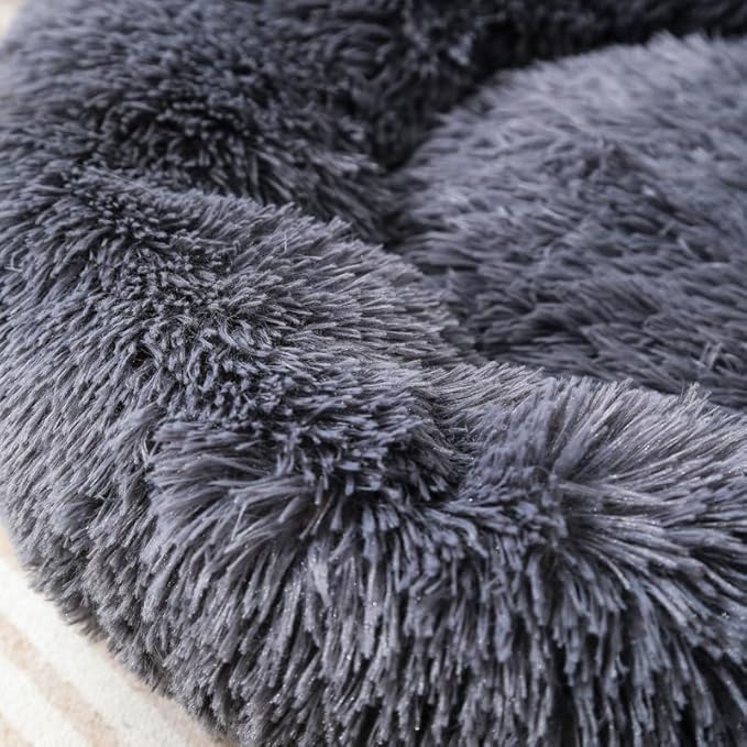 Donut Dog Bed Cat Bed Fluffy Calming Pet Bed Dog Round Bed Cat Round Bed Warm - Image 2