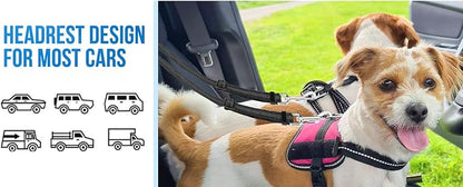 Dog Seat Belt for Car, Dual Pet Vehicle Headrest Restraint Safety Seatbelt - Image 9