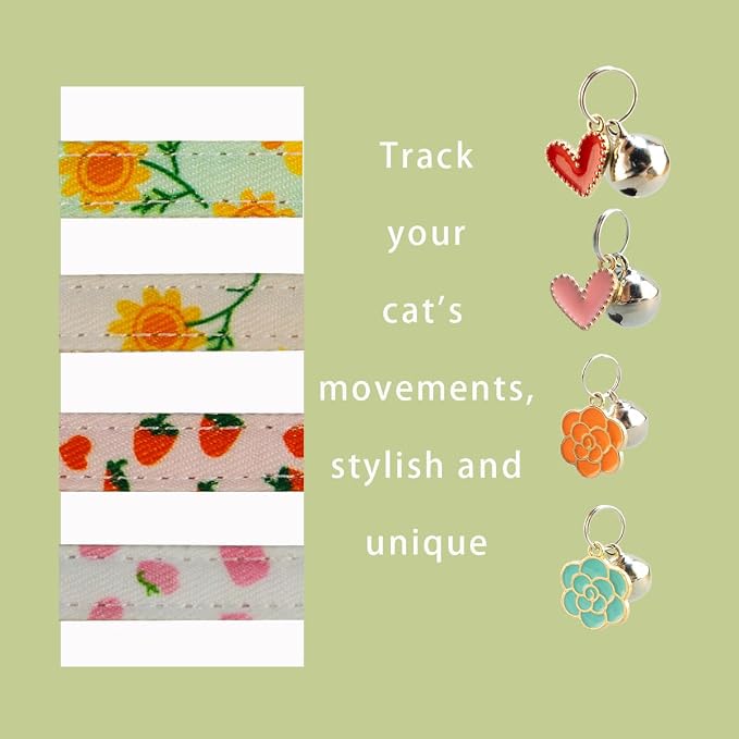 Yizepet Cat Collars with Bells, Breakaway Kitten Collar, Cute Kitty Collar - Image 3