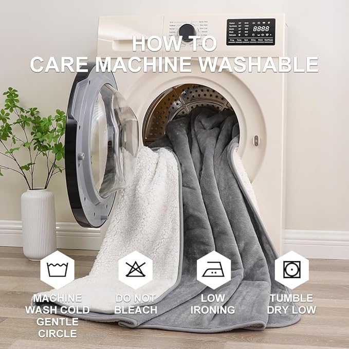 Waterproof Blanket for Beds – Ideal for Couch & Pets Splash Proof Sherpa Throw - Image 8